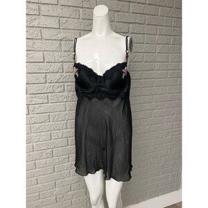 Linea Donatella Women Black Lingerie Baby Doll Dress Size XL